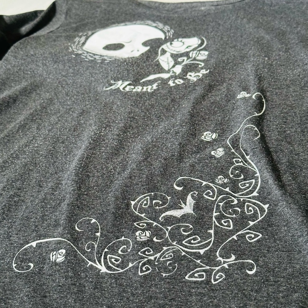 Nightmare Before Christmas Jack Sally Meant To Be Gray Women's Long Sleeve Shirt - Picture 3 of 6